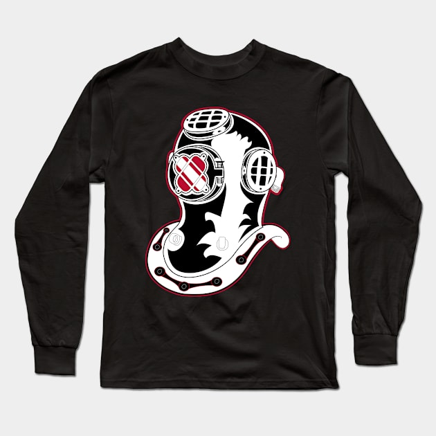 Retro Dive Helmet Long Sleeve T-Shirt by eighttwentythreetees